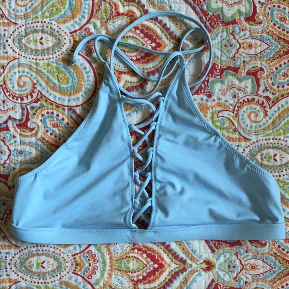 Light blue high neck bikini top!